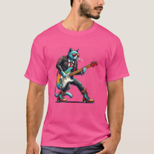 Electric Gitarre Kitten Music Lover Rock Gitarrist T-Shirt