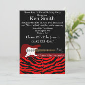 Electric Gitarre Red zum Geburtstag Einladung #3 (Stehend Vorderseite)