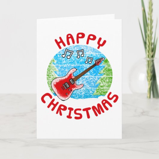 Electric Gitarre Weihnachtskarte Gitarrist Musiker Dankeskarte (Vorderseite)