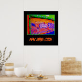 'Electric Graffiti Gates' New York Poster (Küche)
