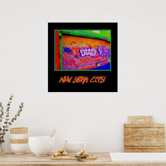 'Electric Graffiti Gates' New York Poster (Küche)