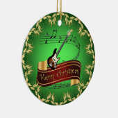 Electric Guitar 01-Musical Scroll-Merry Christmas~ Keramik Ornament (Rechts)