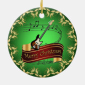 Electric Guitar 01-Musical Scroll-Merry Christmas~ Keramik Ornament (Hinten)
