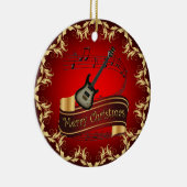 Electric Guitar 02-Musical Scroll-Merry Christmas~ Keramik Ornament (Rechts)