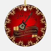 Electric Guitar 02-Musical Scroll-Merry Christmas~ Keramik Ornament (Hinten)