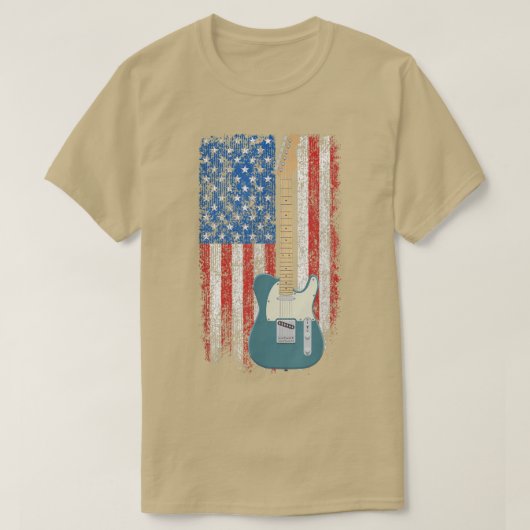 Electric Guitar American Flag T-Shirt (Design vorne)