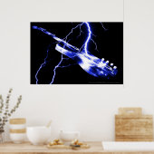Electric Guitar Blue Poster (Küche)