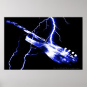 Electric Guitar Blue Poster (Vorne)