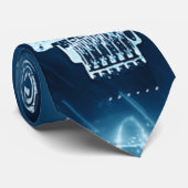 Electric Guitar Blue Rock and Roll Krawatte (Gerollt)