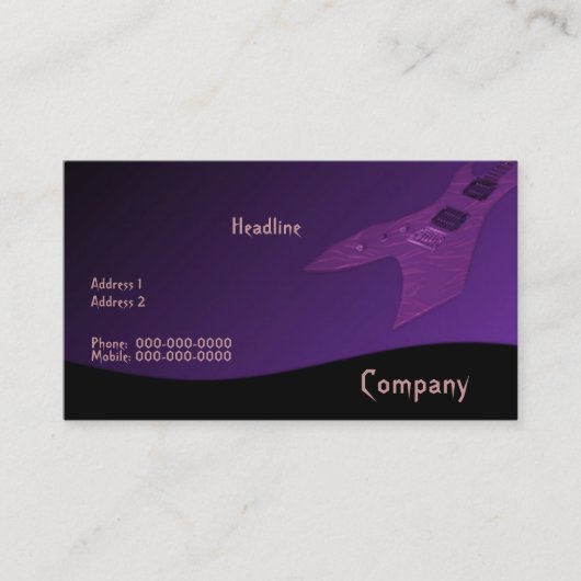 Electric Guitar Business Card Visitenkarte (Vorderseite)