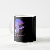 Electric Guitar Cat Vaporwave 80er 90er Music Love Kaffeetasse (Vorderseite Links)