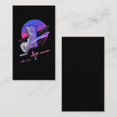 Electric Guitar Cat Vaporwave 80er 90er Music Love Visitenkarte (Vorne/Hinten)