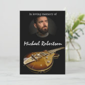 Electric Guitar Celebration of Life  Einladung (Stehend Vorderseite)