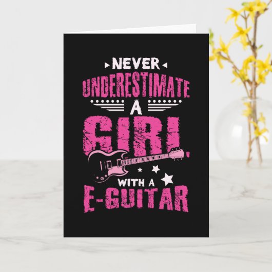 Electric Guitar Girl Karte (Gelbe Blume)