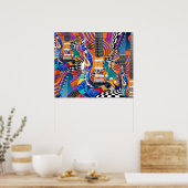 Electric Guitar Music Pop Art 60's Jokers Wild Poster (Küche)
