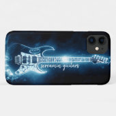 Electric Guitar Musician Blue Black Typografy iPh Case-Mate iPhone Hülle (Rückseite (Horizontal))