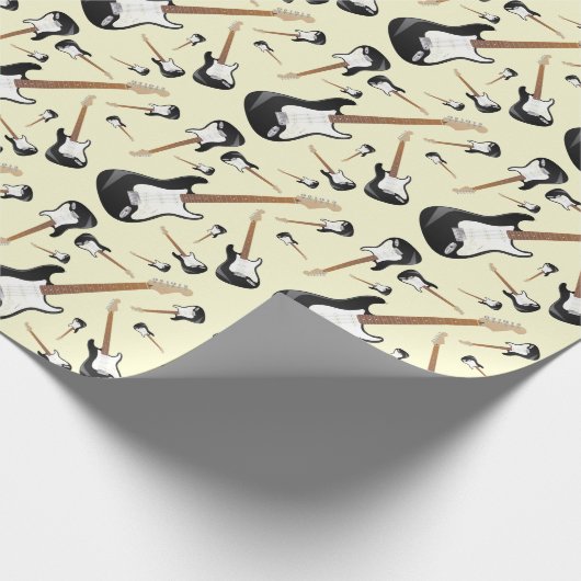 Electric Guitar Musician Music Teacher Geschenkpapier (Ecke)