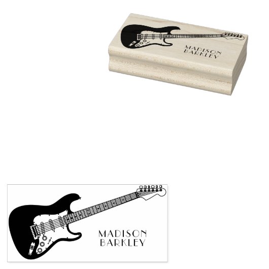 Electric Guitar Musician Music Teacher Gummistempel (Stempel)