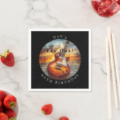 Electric Guitar Ocean Sunset Music Notes Serviette (Beispiel)
