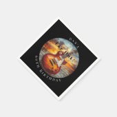Electric Guitar Ocean Sunset Music Notes Serviette (Ecke)