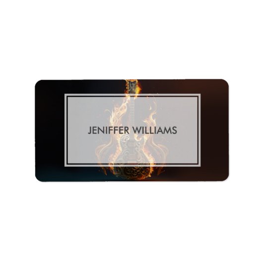 Electric guitar on fire                            adressaufkleber (Vorne)