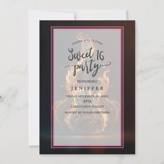 Electric guitar on fire                       einladung (Vorderseite)