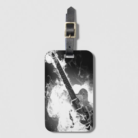 Electric Guitar on Fire Gepäckanhänger (Vorderseite Vertikal)