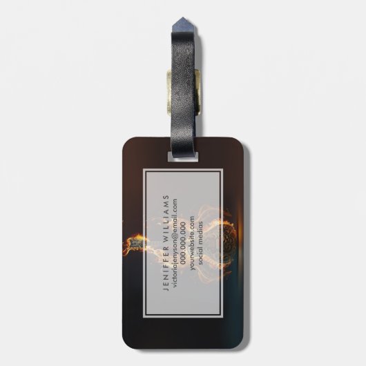 Electric guitar on fire gepäckanhänger (Rückseite vertikal)