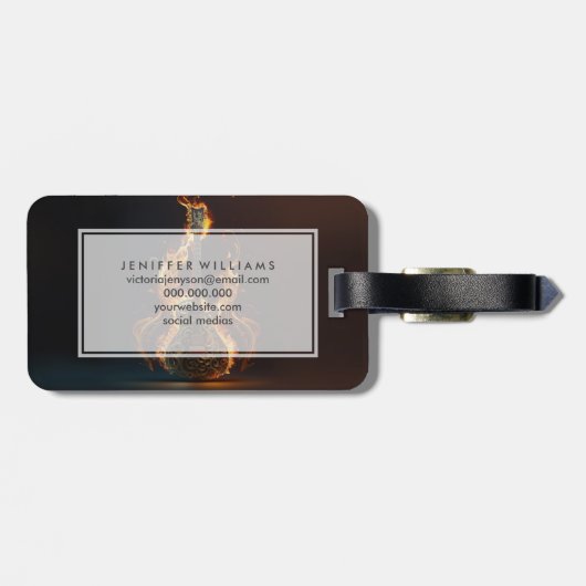 Electric guitar on fire           gepäckanhänger (Rückseite horizontal)