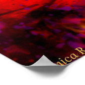 Electric Guitar on Fire Red Black Liebe Rock'n'Rol Poster (Ecke)