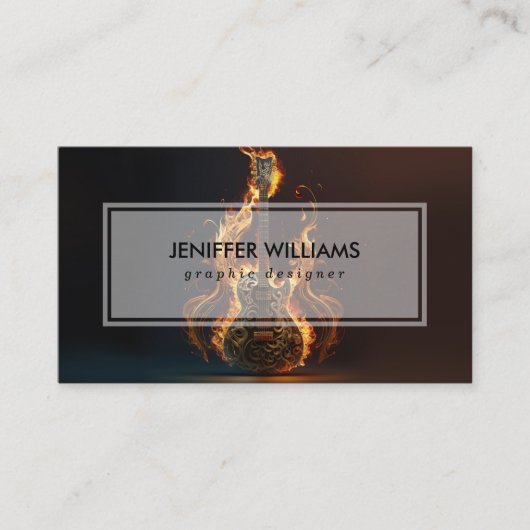 Electric guitar on fire                            visitenkarte (Vorderseite)