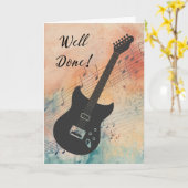 Electric Guitar Performance Herzlichen Glückwunsch Karte (Gelbe Blume)