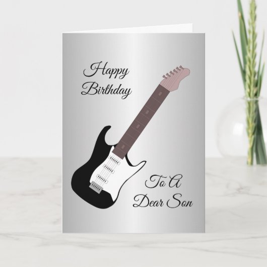 Electric Guitar Personalisiert Son Birthday Card Karte (Vorderseite)