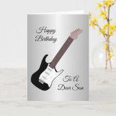 Electric Guitar Personalisiert Son Birthday Card Karte (Gelbe Blume)