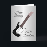 Electric Guitar Personalisiert Son Birthday Card Karte<br><div class="desc">Grußkarte E-Gitarre Sohn Geburtstagskarte. Passen Sie diese Geburtstagskarte mit jedem beliebigen Text an und lassen Sie sie dann ausdrucken und an Sie senden oder laden Sie sie sofort auf Ihr Mobiltelefon herunter. Wenn Sie Hilfe bei der Anpassung benötigen, kontaktieren Sie uns über den Link auf dieser Seite. Gitarrendesign personalisiert bei...</div>