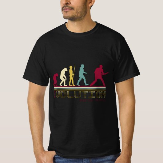 Electric Guitar Player Guitarist Evolution Funny R T-Shirt (Vorderseite)