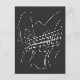 Electric Guitar Player Jazz Music Liebe Musician Postkarte