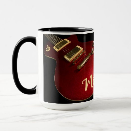 Electric Guitar Player Rock Music Name Red Black Tasse (Links)