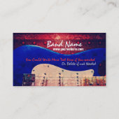 Electric Guitar Red/Blue Music Business Card Visitenkarte (Rückseite)