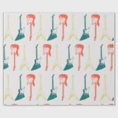 Electric Guitar Rock and Roll Rockstar Geschenkpapier (Flach)