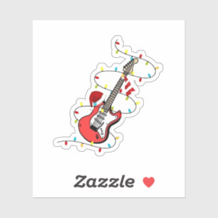 Electric Guitar Santa Claus Music Christmas Lover Aufkleber
