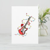 Electric Guitar Santa Claus Music Christmas Lover Einladung (Stehend Vorderseite)