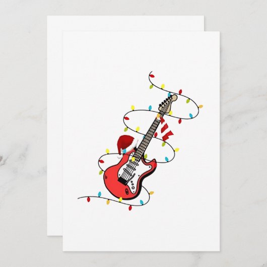 Electric Guitar Santa Claus Music Christmas Lover Einladung (Vorne/Hinten)