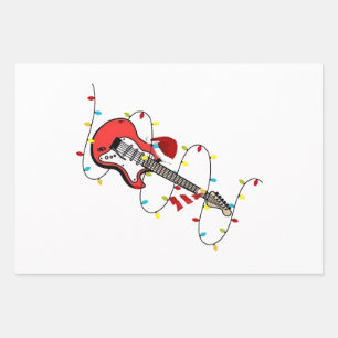 Electric Guitar Santa Claus Music Christmas Lover Geschenkpapier Set