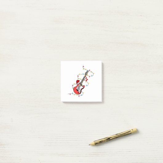 Electric Guitar Santa Claus Music Christmas Lover Post-it Klebezettel (Auf Schreibtisch)