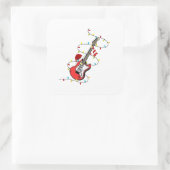 Electric Guitar Santa Claus Music Christmas Lover Quadratischer Aufkleber (Tasche)