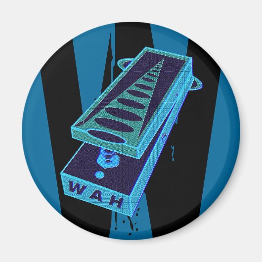 Electric Guitar Wah Wah Pedal Blue Magnet (Vorne)