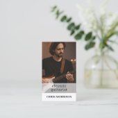 Electric Guitarist Musician QR Code Photo Visitenkarte (Stehend Vorderseite)