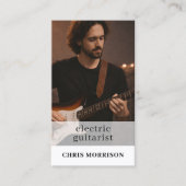 Electric Guitarist Musician QR Code Photo Visitenkarte (Vorderseite)