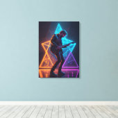 Electric Harmony Guitarist Abstract Neon  Leinwanddruck (Insitu (Holzboden))